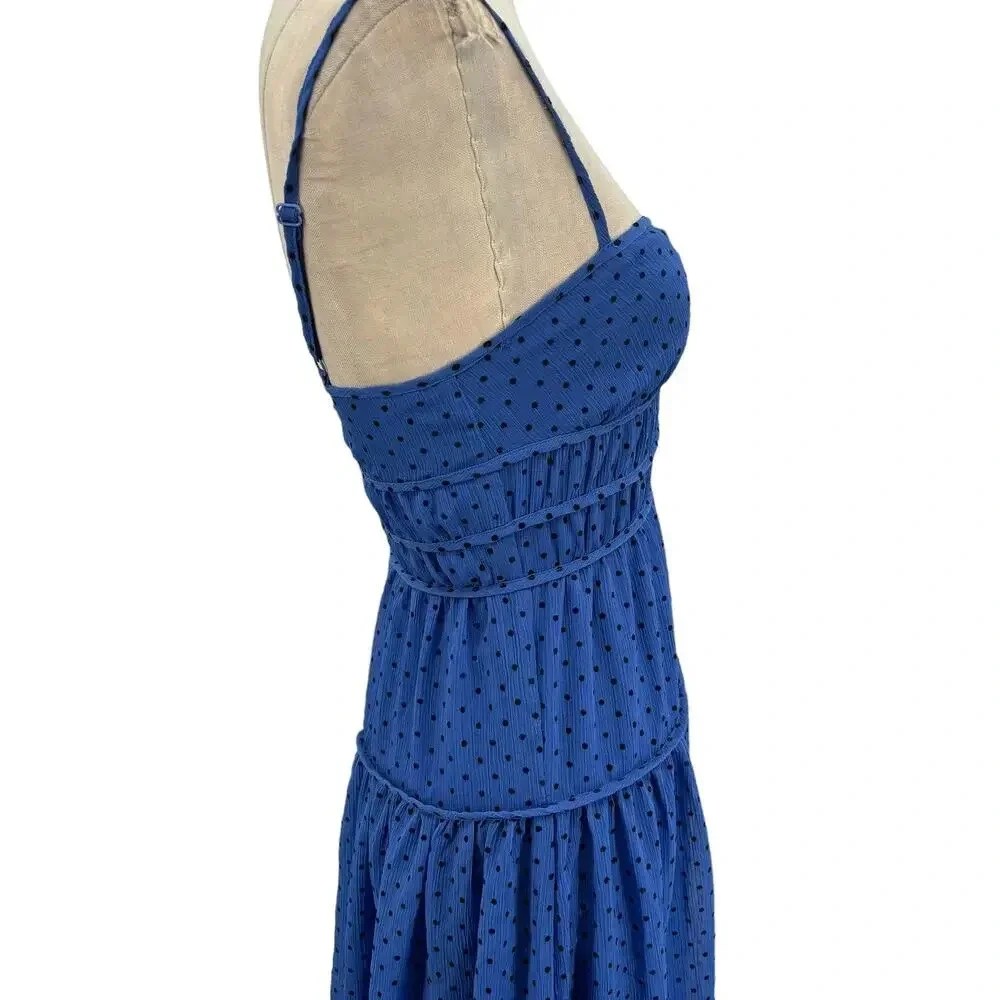 La Maison Talulah Sorrento‎ Midi Dress Azure Blue Polka Dot Size Small - Picture 7 of 15